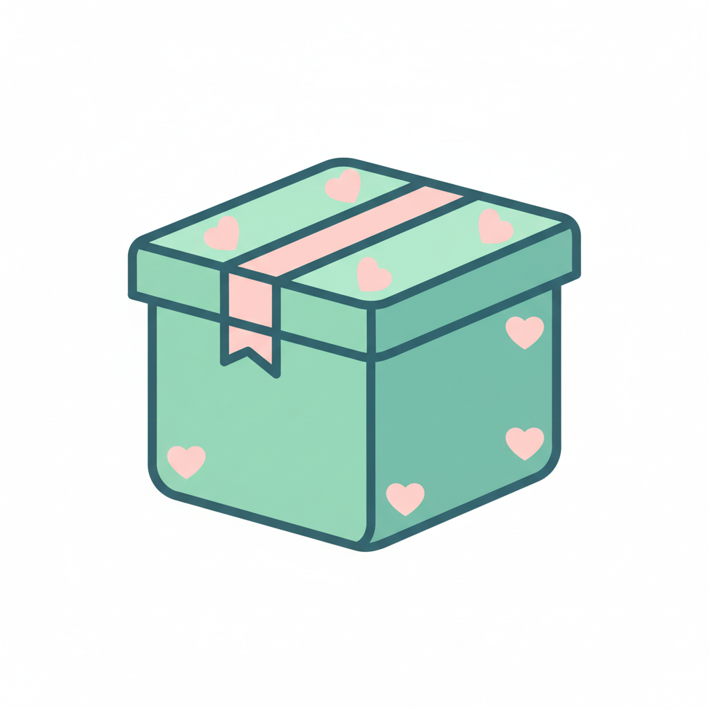 Box Icon mintgrün rosa