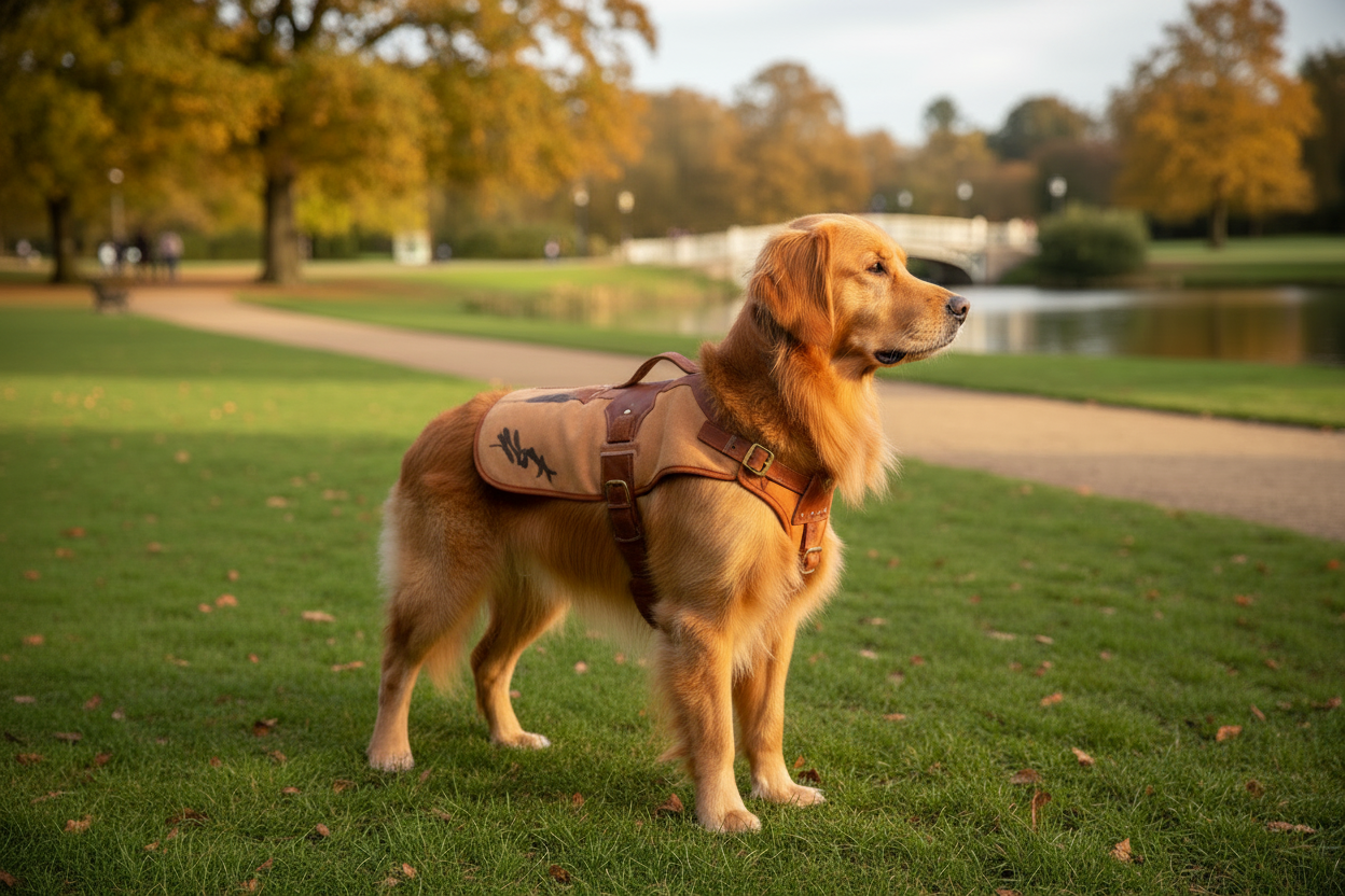 Hund mit Weste – gut sichtbar