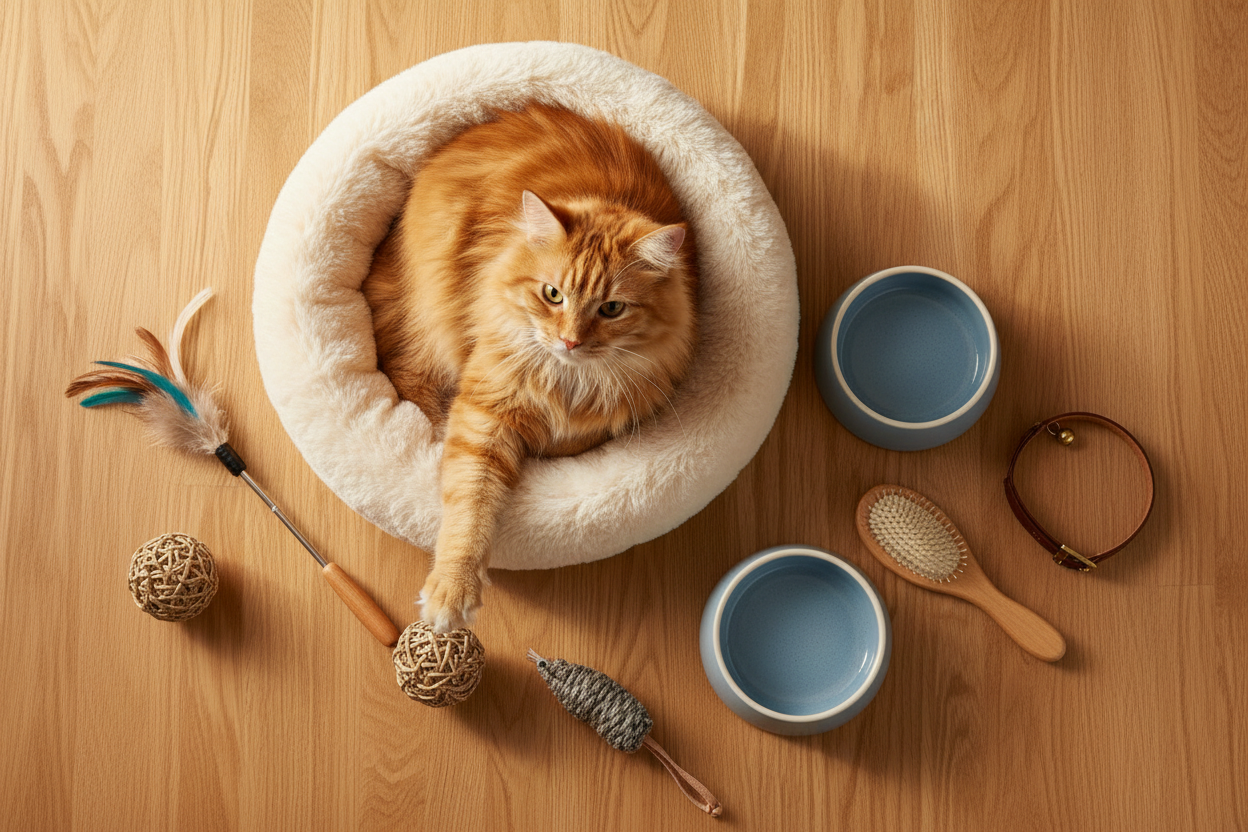 Katzenzubehör mit Katze